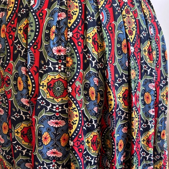 Vintage Esprit Button-Front Mosiac Skirt – Bold Floral Print – 1980s/90s - Picture 7 of 12